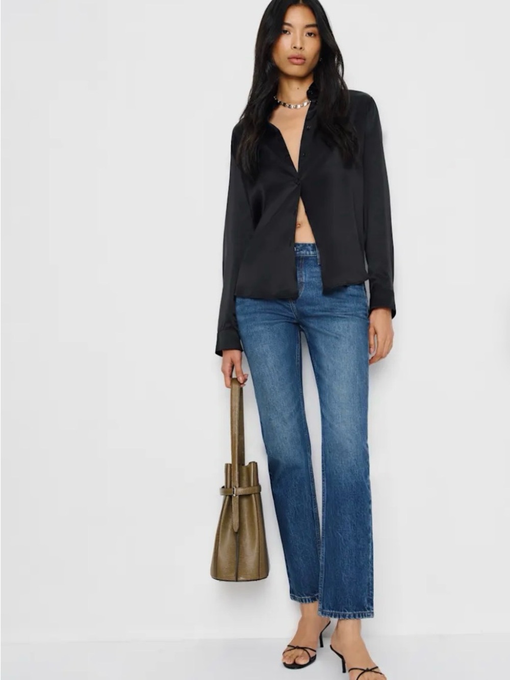 Reformation Luca Stretch Low Rise Slim Straight Cropped size 25